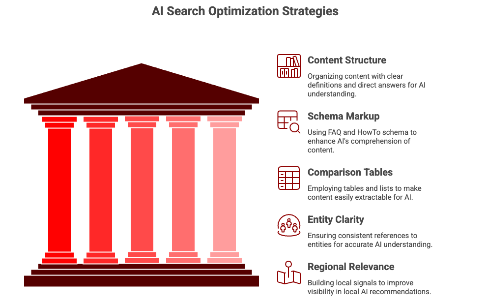 On-Page SEO Strategy in 2026: What Still Works and What's Completely Dead 2 AI search optimization strategies including schema markup, entity clarity, and structured content.