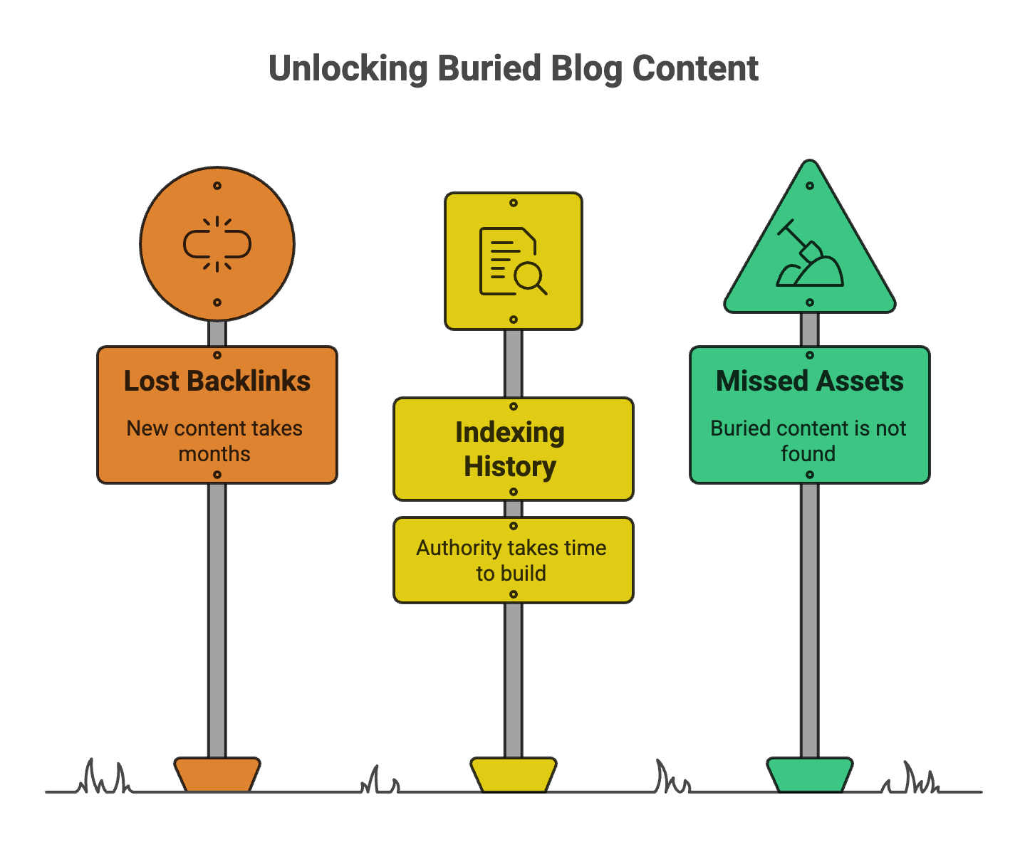 Unlockingg Buried Blog Content Reasons blog content becomes buried including lost backlinks, indexing history, and missed assets